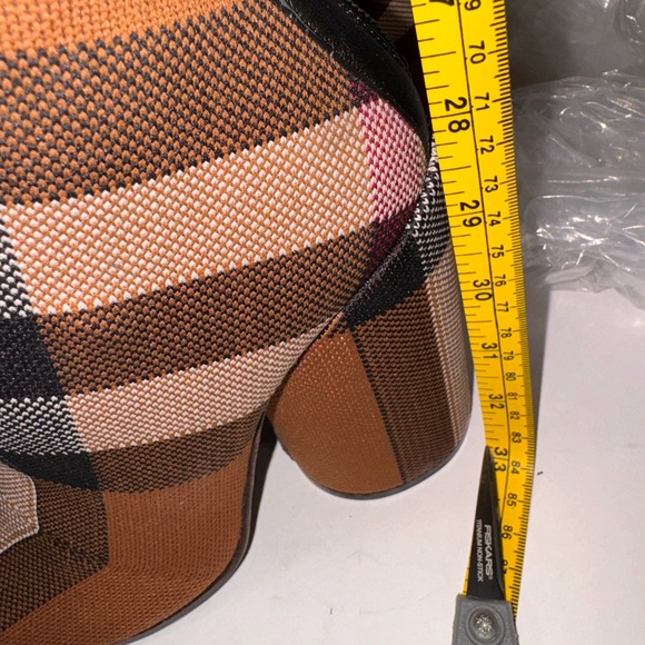 BURBERRY Brown Check Over-The-Knee Boots - Picture 11 of 12